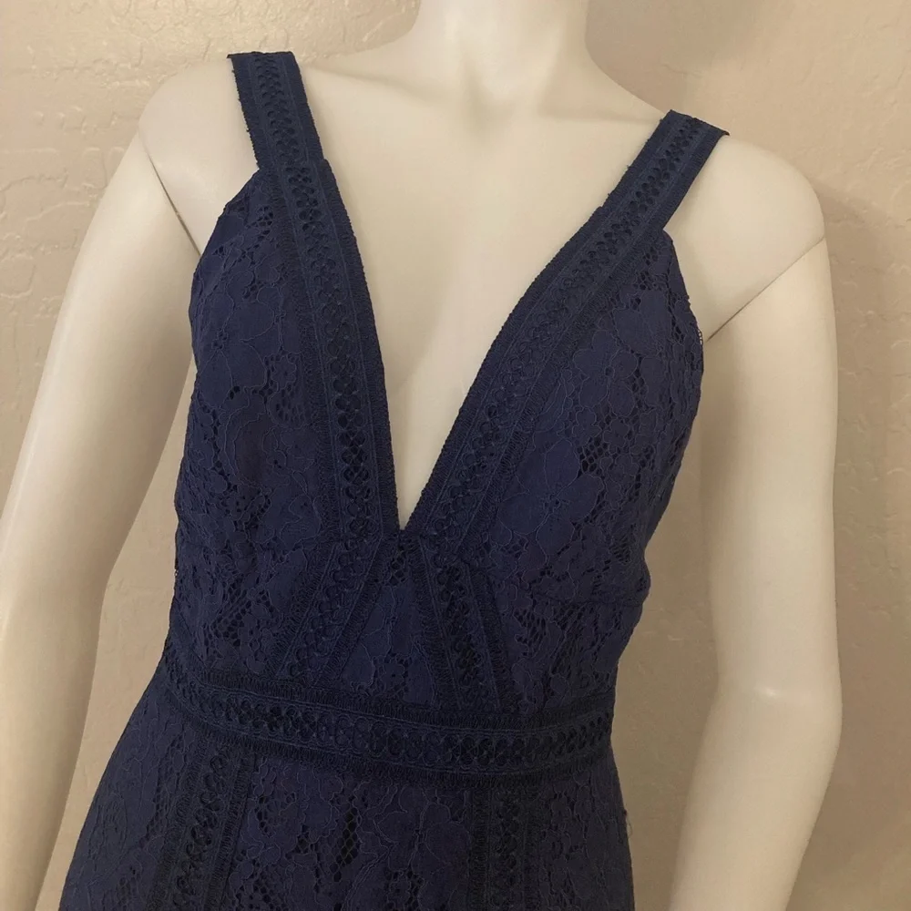 Revolve Keepsake The Label Navy Blue Holder Lace Midi Dress XS